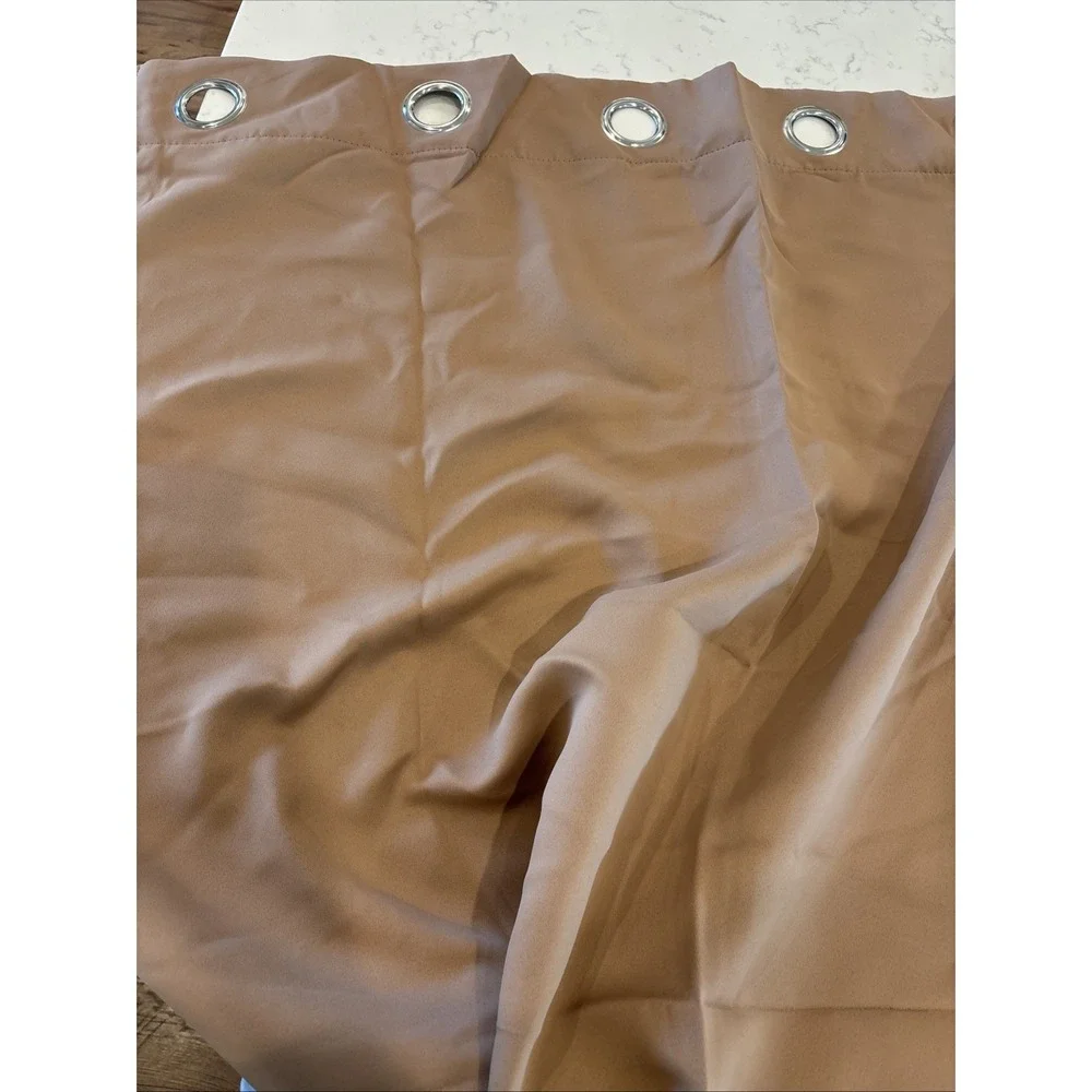 Grommet Blackout Curtains 2 Panels 52x84 Tan Brown Solid Modern Masculine‎ EUC